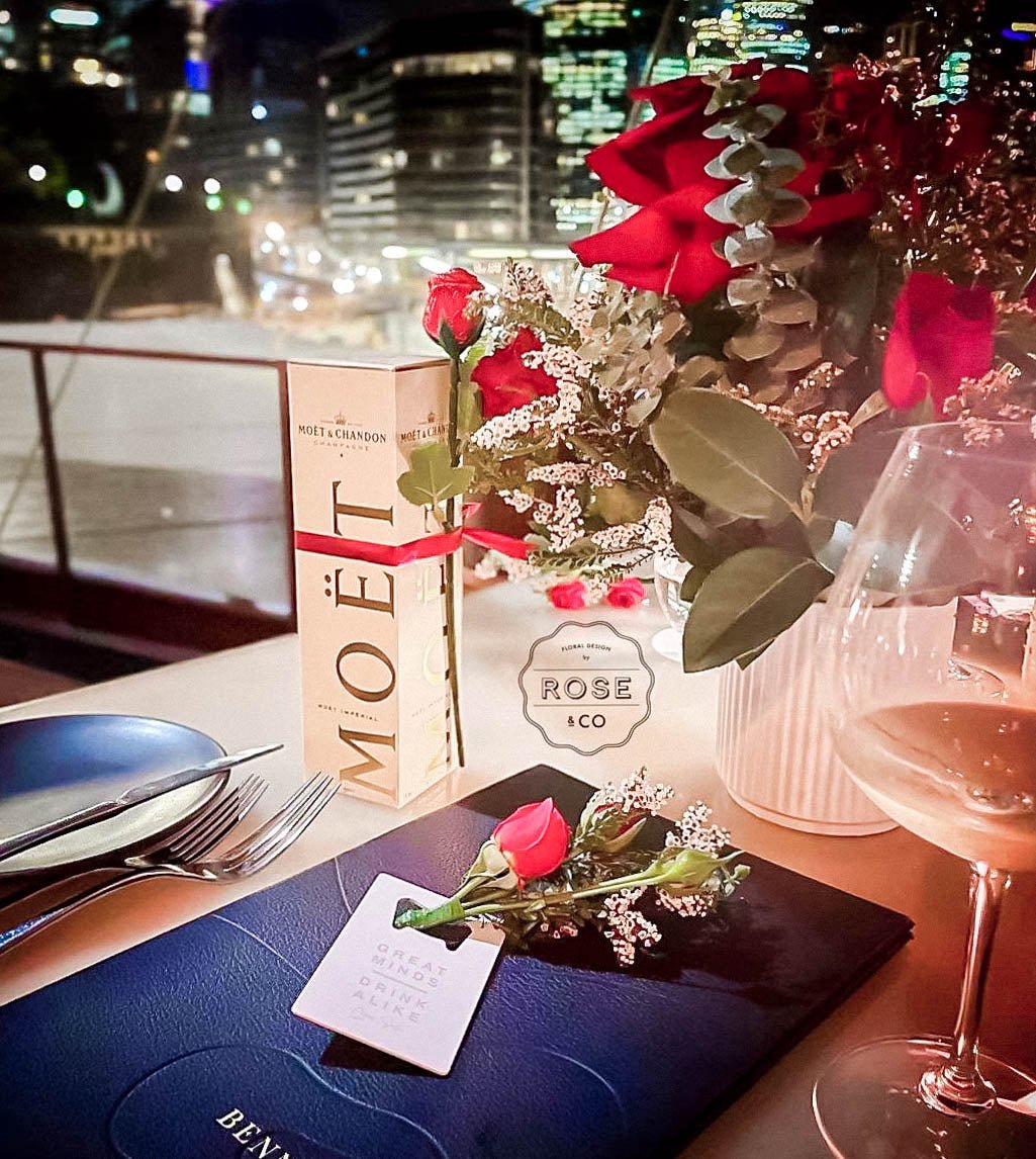 Red colour table posy - ROSE & CO